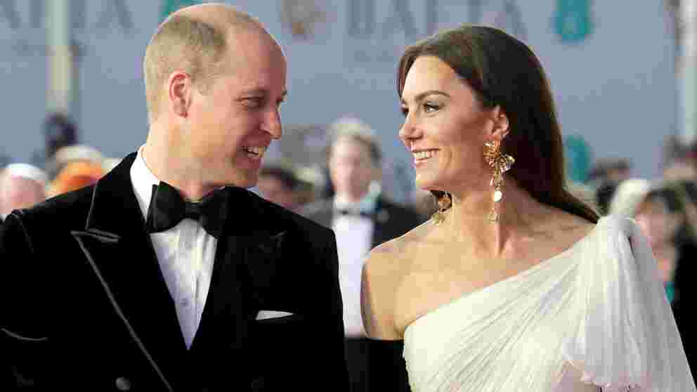Kate Middleton playfully pats Prince William's butt on BAFTAs red carpet
